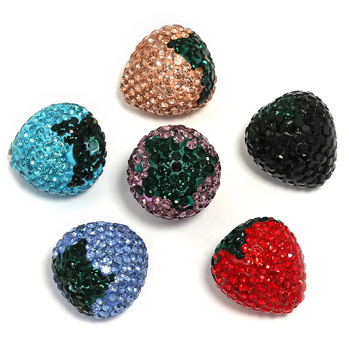 ST51 1Pcs Heavy Industry Strawberry Clay Ball Western Region Princess Nepal Beads DIY Beaded Pen Phone Chain Jewelry Accessories