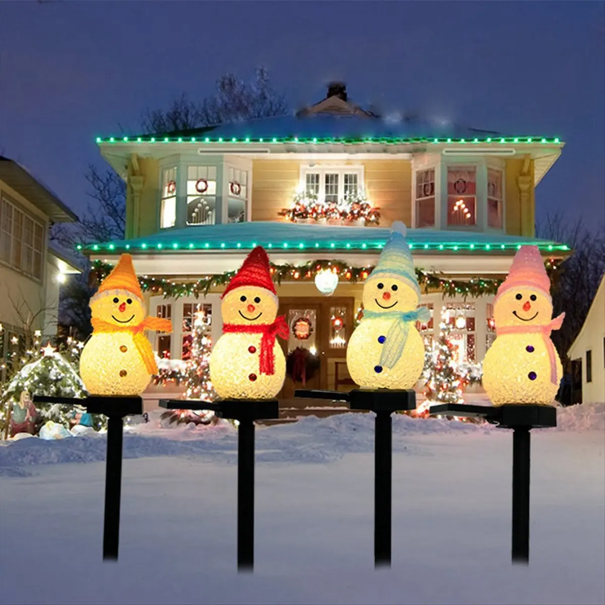 (A89Z] Christmas Decorations Solar Lights Outdoor Garden Decor -Christmas Ornaments Solar Powered Garden Decor A