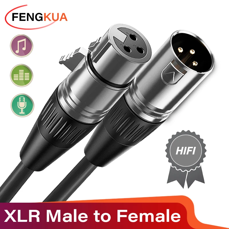 3-pinowy kabel XLR męski do żeńskiego kabla mikrofonowego dźwiękowego do wzmacniacza miksera Zbalansowany analogowy przewód audio Przedłużacz XLR