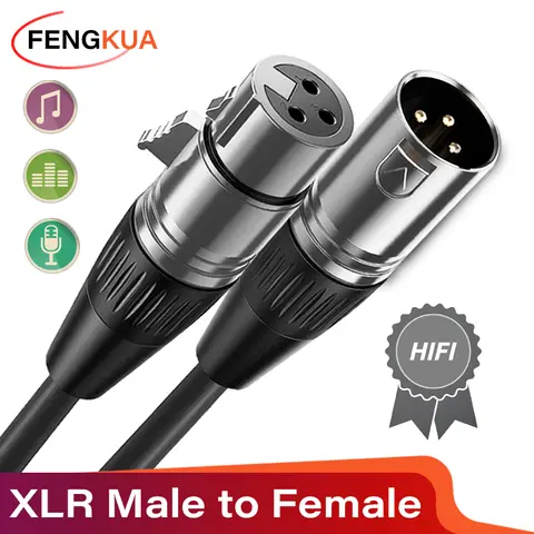 3Pin XLR Cable Male to Female Sound Cannon Microphone Cable for Mixer Amplifier Balanced Analog Audio Cord XLR Extension Cable