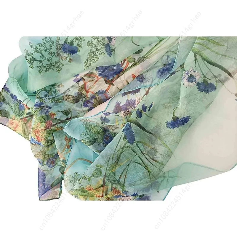 أوشحة Pokeedioty للنساء، أوشحة خفيفة الوزن، أوشحة شفافة أنيقة بنمط الأزهار