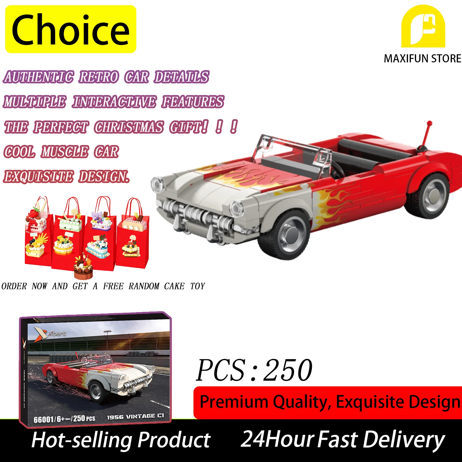 MOC 250 قطعة سيارة العضلات اللبنات لعبة الجمعية متحمس أطقم منمذجة عرض سطح المكتب قوالب بناء مجموعة هدية الكريسماس الصبي #1