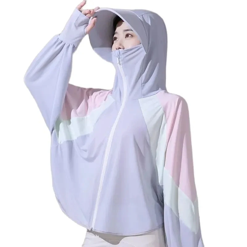 2023 Summer New Sun Protection Clothing Women Thin Ice Silk Blouse UV Protection Breathable Outdoor Sun Protection Clothing