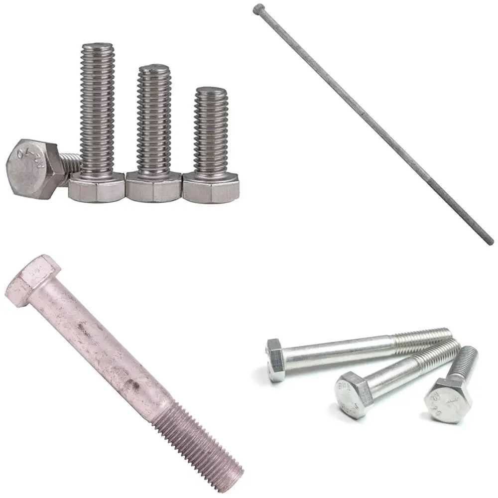 مسامير سداسية من الفولاذ المقاوم للصدأ M16 x 85 مللي متر 18-8 درجة 75 حزمة خيط خشن مسامير ملولبة بالكامل