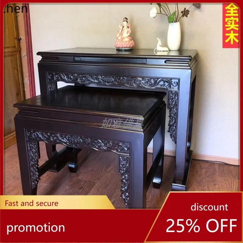 r5.21 all solid wood table Buddhist platform incense case Buddhist table simple Buddhist cabinet God of Wealth tribute table