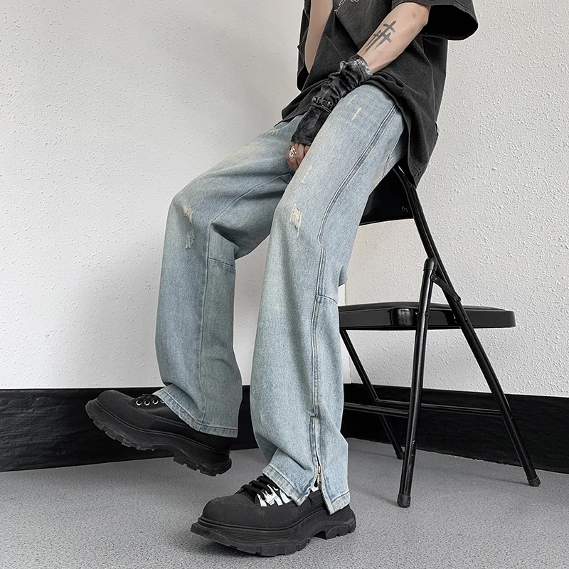 

Мужские джинсы Waed: весенне-осенние, свободные, прямые, зауженные, с микро-клешем, винтажные, в стиле High Street, прочные, износостойкие