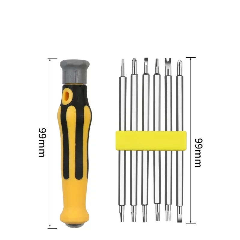 Magnetic Bit Hex Hand Tool, 6 in 1 Multi-function Screwdriver, Safety Tamper-Proof, CR-V Chrome Vanadium Steel