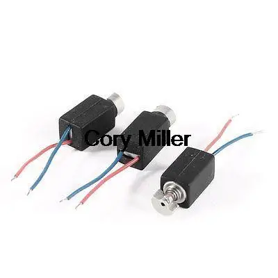 4.6mm x 4.8mm 2 Wire DC3V 2000RPM Miniature Electric Vibration Motor 3 Pieces