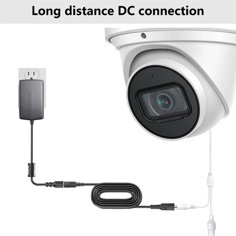 Cavo alimentazione da 5,5x2,1 mm a 5,5x2,1 mm da femmina a maschio per telecamere sicurezza CCTV