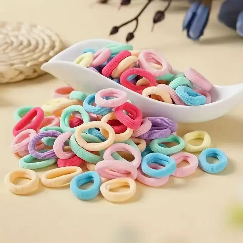 100/200/300pcs Girls Elastic Hair Bands Ponytail Hold Hair Tie Rubber Bands Scrunchie Hair Accessories Bands for Girls image 2