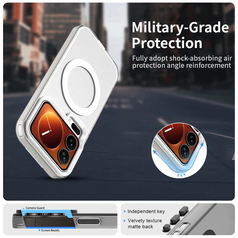 

Магнитный матовый чехол для телефона Xiaomi 17 Pro Max с беспроводной зарядкой Magsafe для Xiaomi 17 Pro Max чехол Funda Задняя крышка