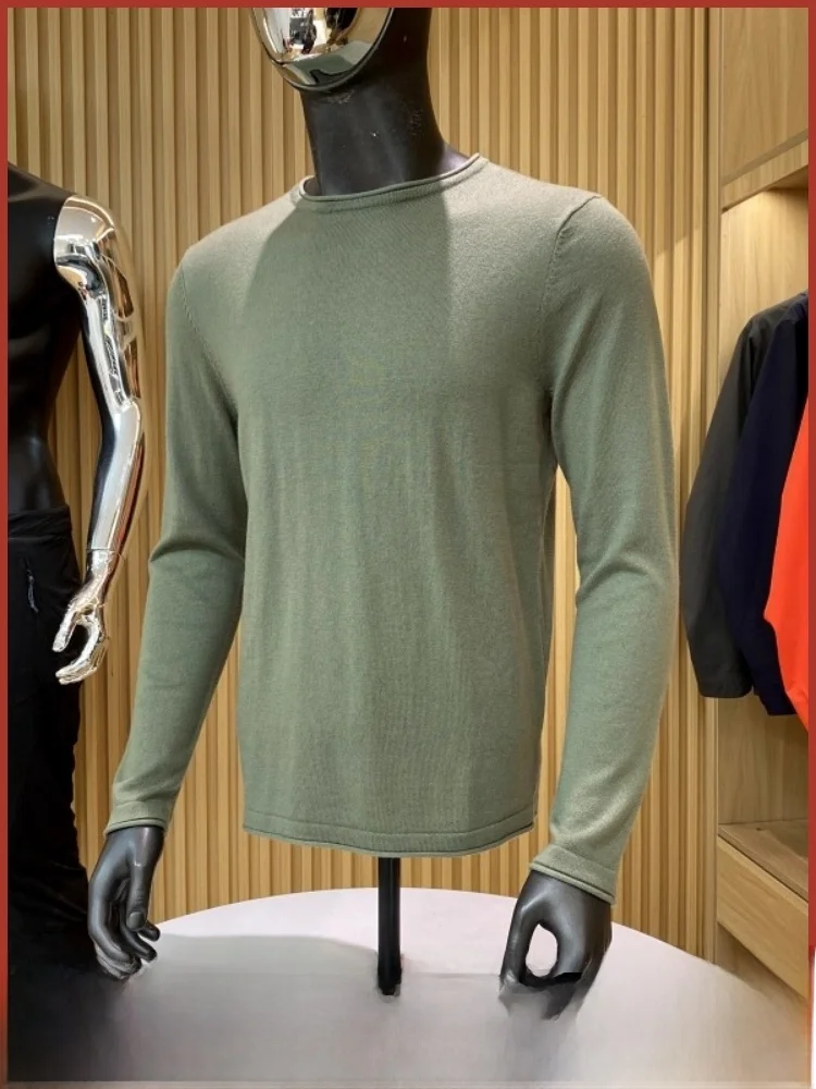 

Итальянский мужской вязаный свитер, круглый, шерстяной, Sl Roll Crt, модная осенне-зимняя основа L...