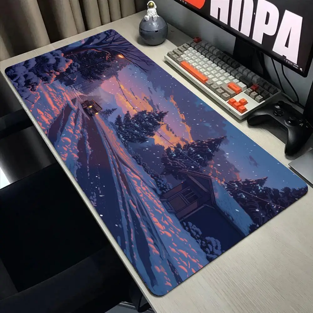 Snow Street Mouse Pad XXL Computer Accessories Office Game Table Mats Rubber Anti-slip Gaming Keyboard Mousepads Desk Pads 40x90