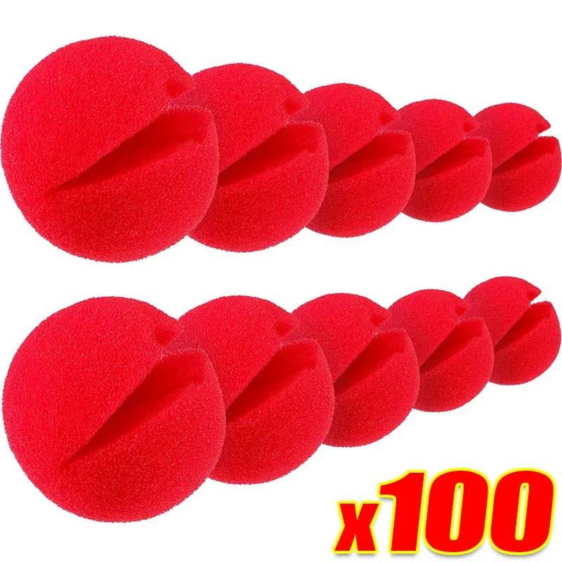 10-100pcs Red Clown Noses Foam Sponge Noses Circus Magic Props For Christmas Halloween Comic Costume Party Adults Kid Decoration