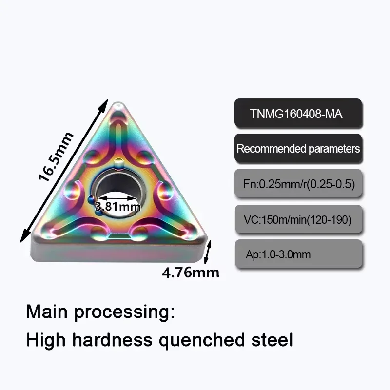 10 قطعة/صندوق TNMG160404/08 اللون المغلفة التصنيع باستخدام الحاسب الآلي إدراج خاص للفولاذ المقاوم للصدأ/الفولاذ المقسى/الصلب #2