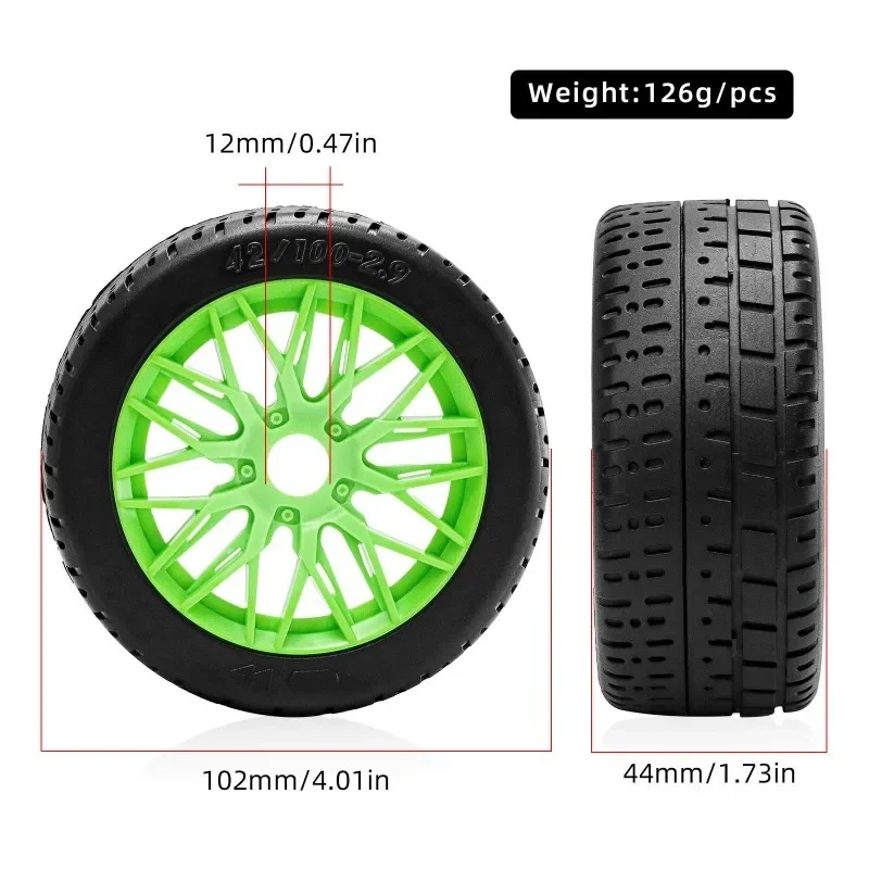 

4pcs 102×44mm RC Tires 17mm Hex for Arrma 1/7 Infraction/Felony/Limitless - High-Grip Upgrade Tires (Durable & Fast)