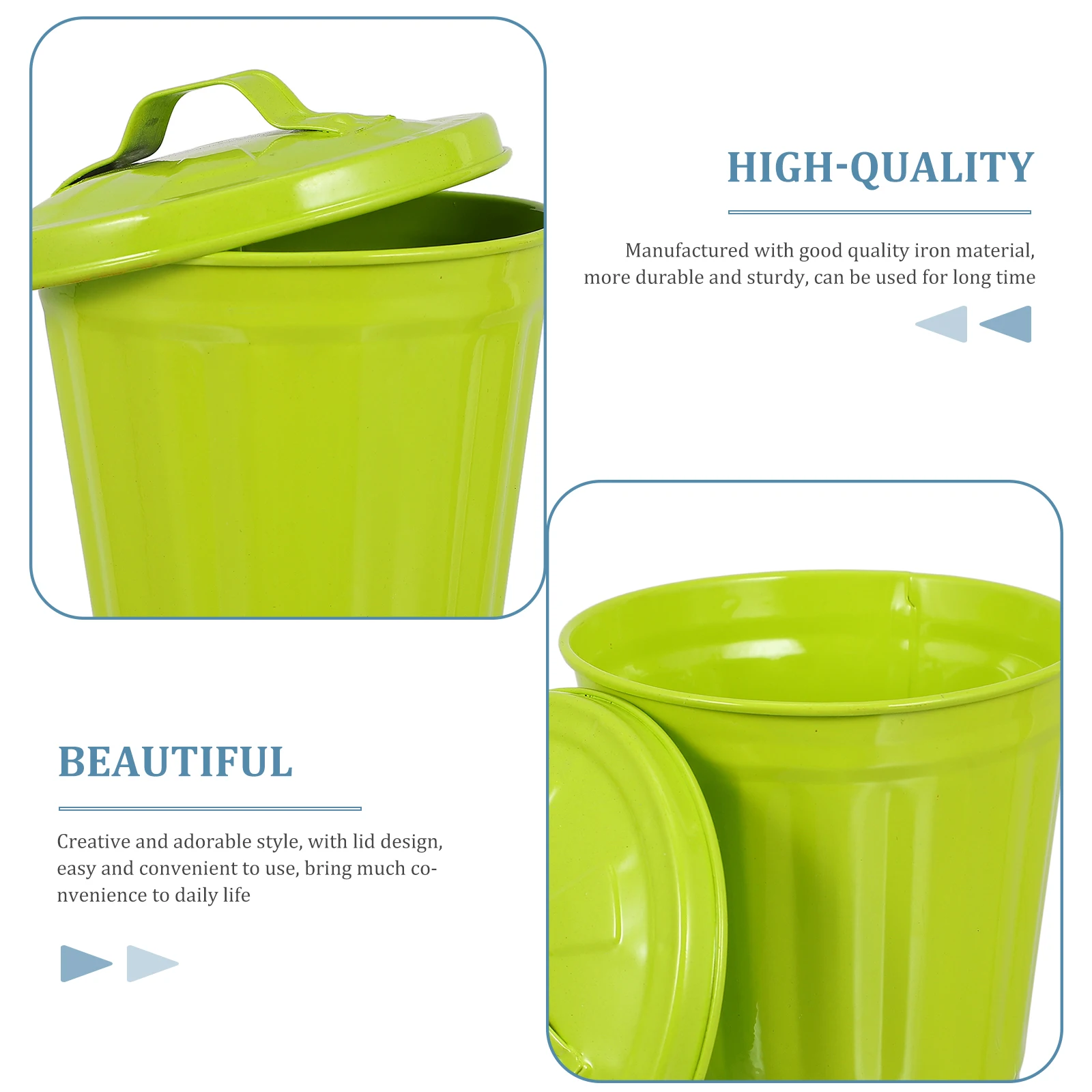 

Lidged Trash Can Cute with Desktop Garbage Countertop Lidded Container Decorative Pail