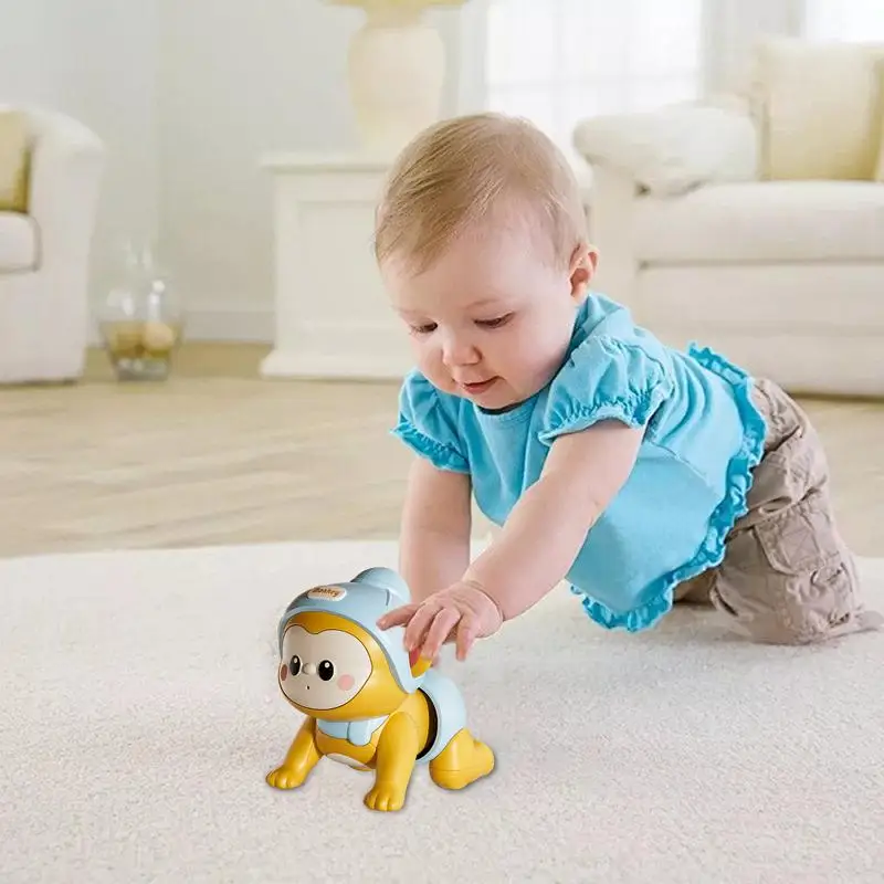 Crawling Kids Toy Cartoon Monkey Koala Shape Crawling Encouraging Toys Educational Toy With Music Interactive Sensory Toy For Bo