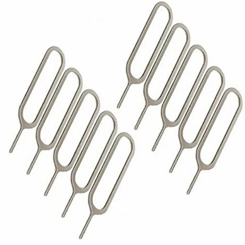 범용 금속 SIM 카드 트레이 핀 배출 제거 도구, 휴대폰 바늘 오프너, 로트당 1000 개