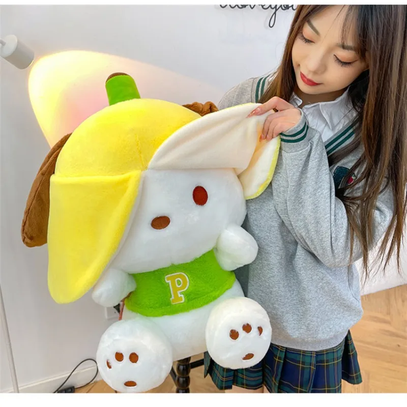 Kawaii Sanrio Banana Pochacco Plush Toy Big Ear Dog Cartoon Plushies Soft Stuffed Doll Girl Bed Sleep Cushion Pillow Gift