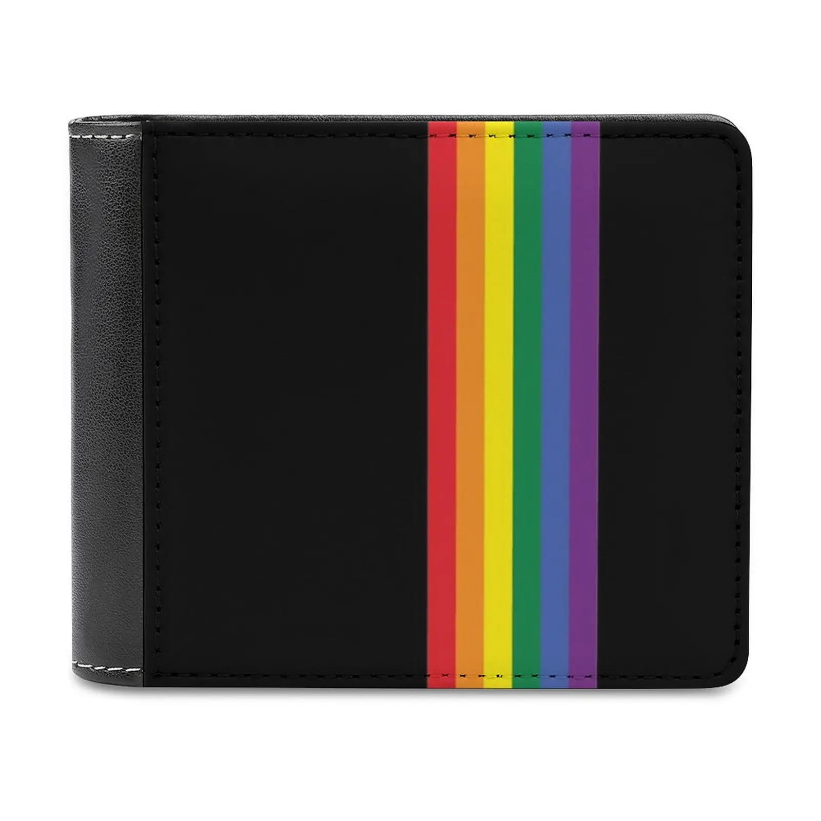 Rainbow Pride Lgbt Strip New Men Wallets Pu Leather Men Purse High Quality Male Wallet Rainbow Pride Lgbt Strip Gay Pride