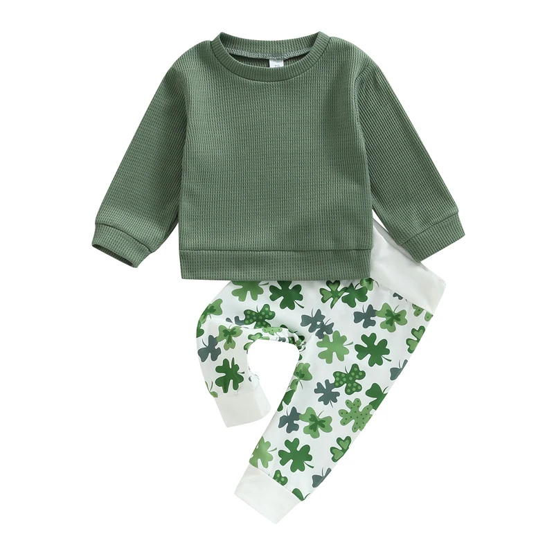 

Toddler Baby Boy St Patricks Day Outfit Mama s Lucky Charm Long Sleeve Sweatshirt Top Jogger Pants 2Pcs Set