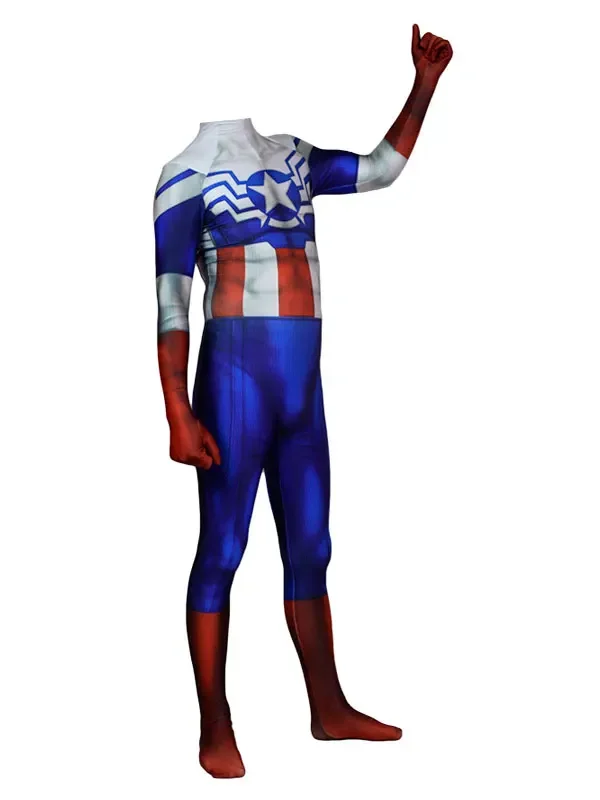 Costume de cosplay de capitaine pour adultes et enfants, costume de batterie Zentai, combinaisons de héros souriants, fête d'Halloween, femmes et filles