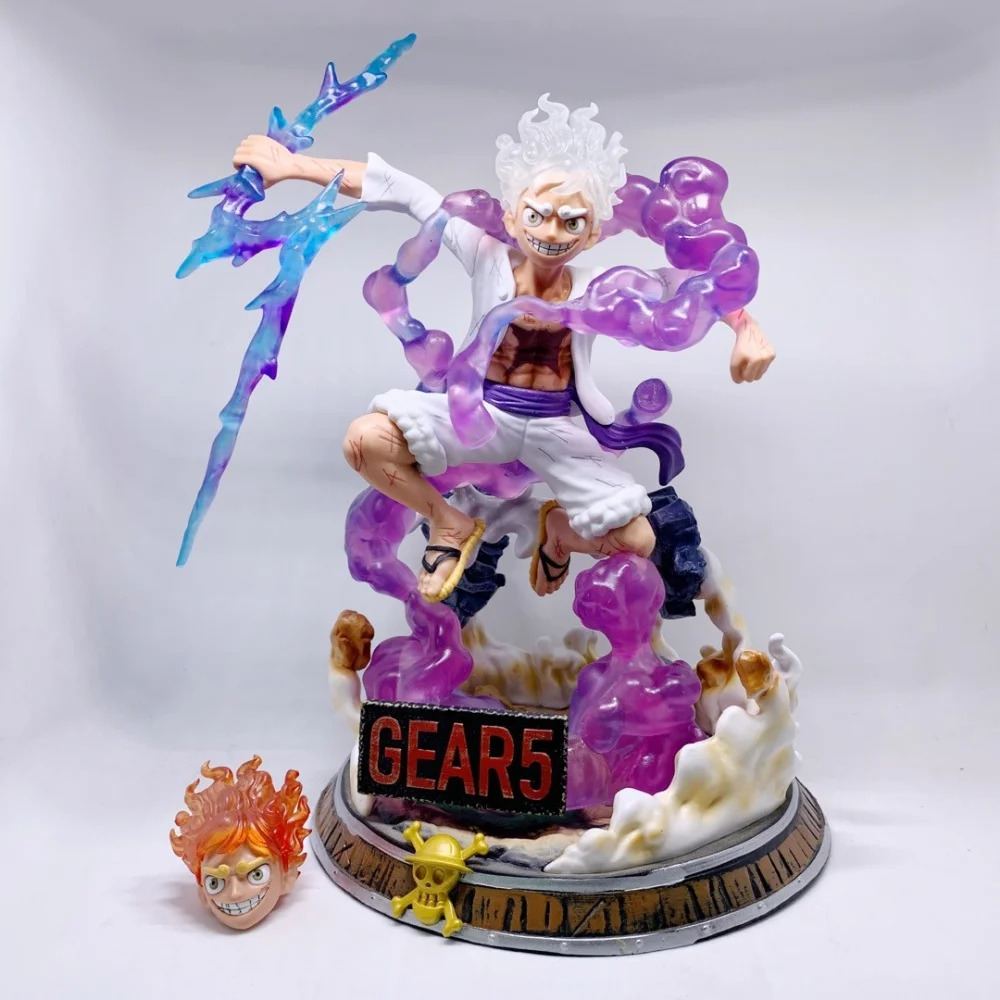 

Аниме-фигурка One Piece Monkey·D·Luffy G5 Sun God Nikka Fifth Gear Double Head, коллекционная модель, кукла, игрушка, 36 см