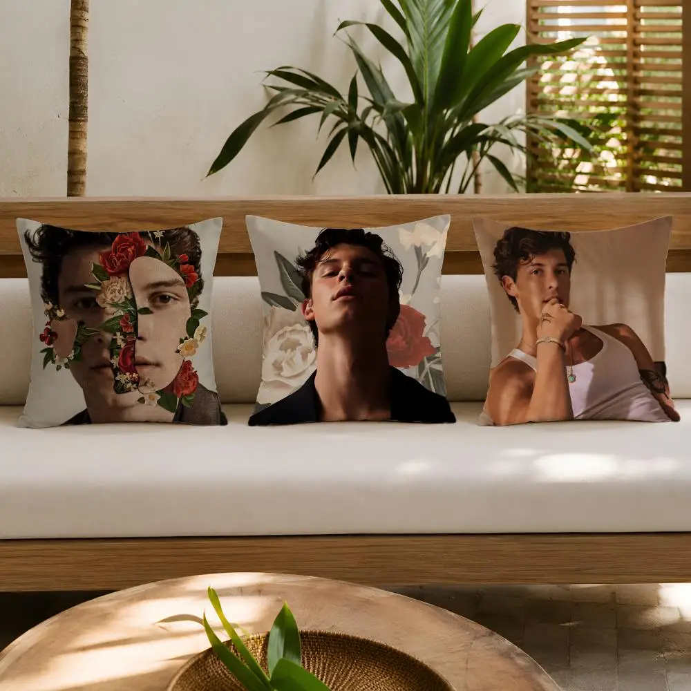 Singer Shawn M-Mendes Cushion Cover Double-Sided Plush Sofa Pillow Case Organic Breathable Invisible Zipper