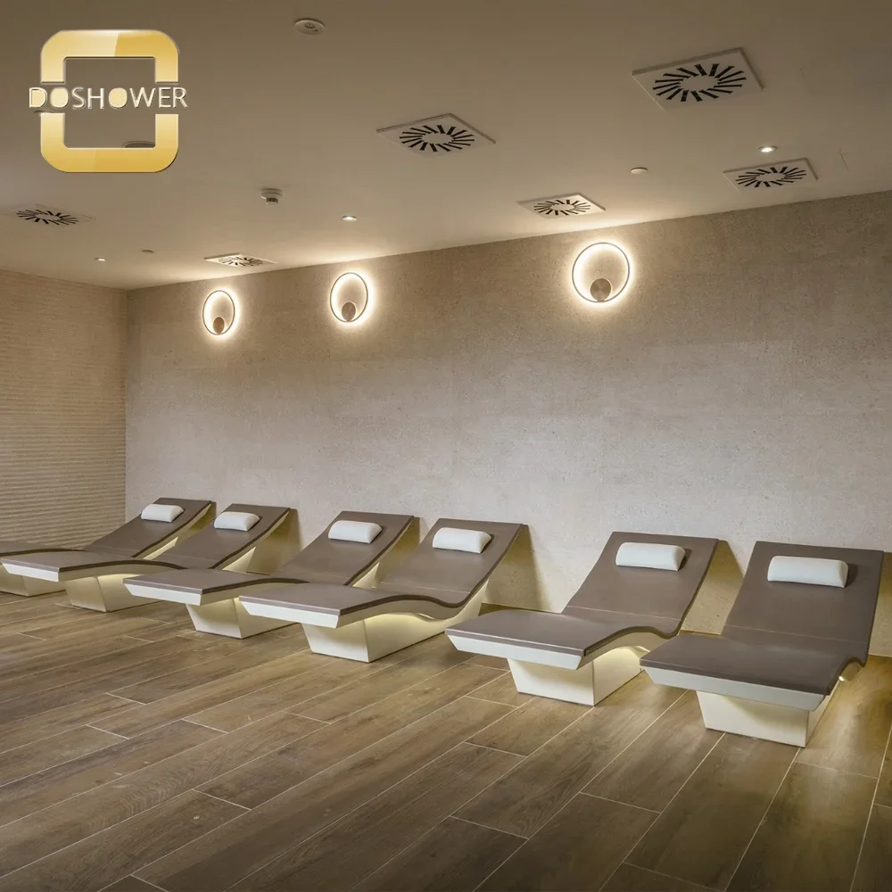 Hotel Heated Fiberglass Loungers Manufacture of Large-Area Heat Storing Spa Designer for Freestanding Heated Lounger Supplier