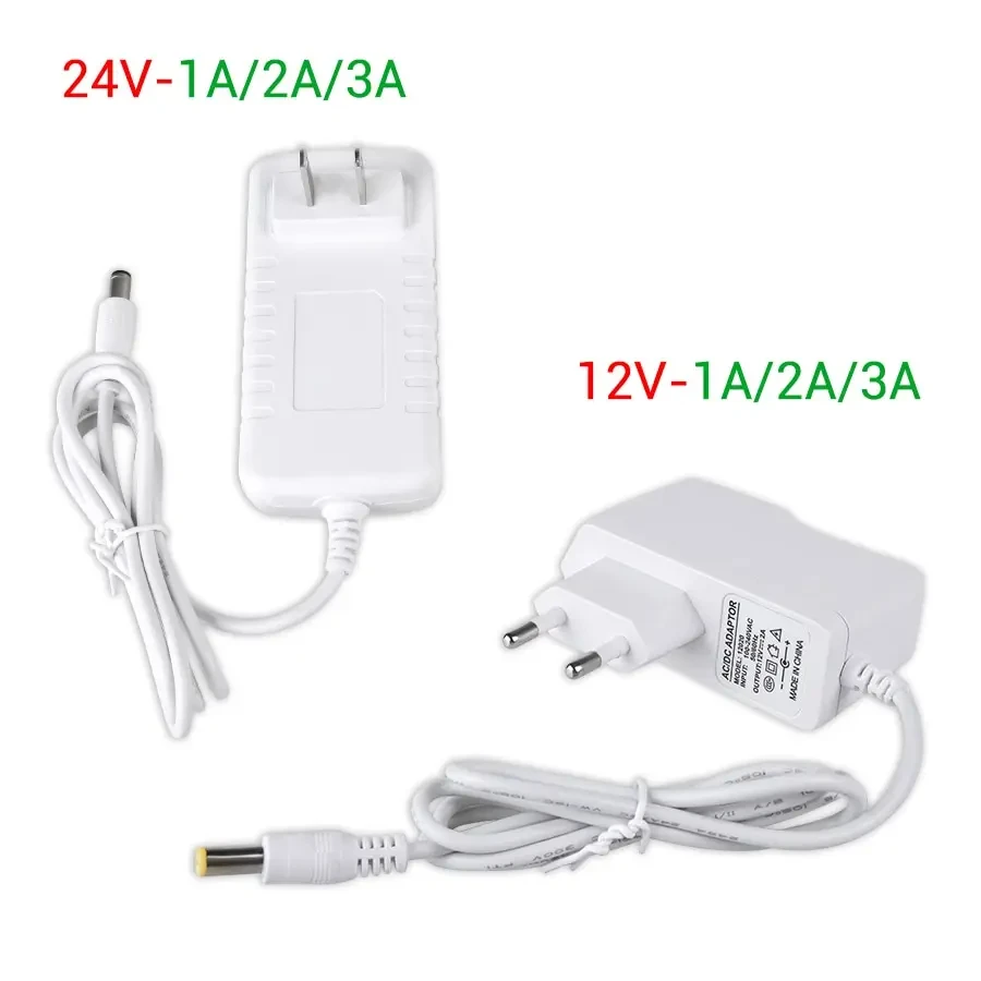 Adapter do zasilacza EU/moc US transformator LED sterownik AC 100V-240V do DC 12V 24V 1A 2A 3A uniwersalny konwerter ładowarka do taśmy LED