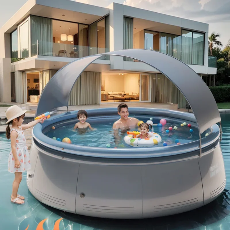 Inflatable swimming pool Children's household Baby bath Outdoor oversized open-air adult with awning Sun protection pool