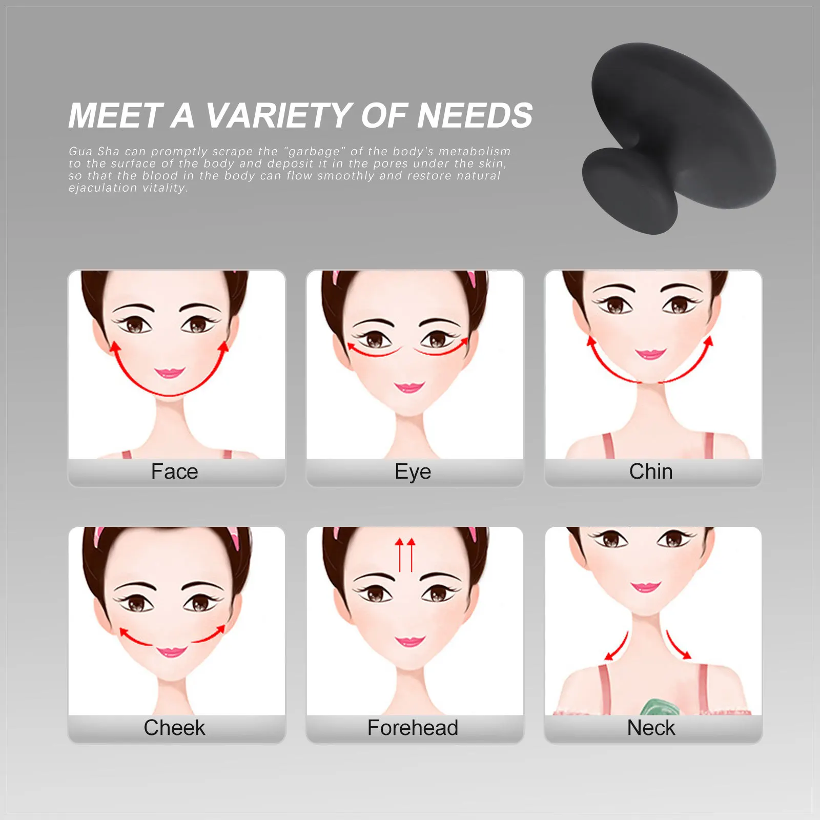 

2Pcs Premium Gua Sha Stones with Heat Retention Smooth Therapy Massager for Home Office Travel Use Neck Back Shoulder Foot