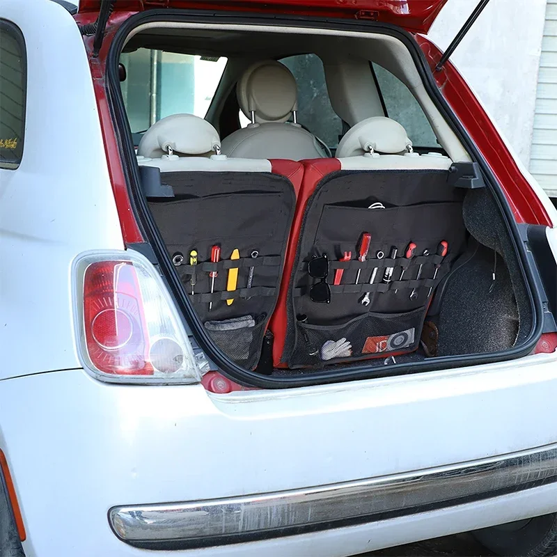 

For Fiat 500 2007-2015 Car Rear Trunk Side Cargo Storage Bag Luggage Organizer Pocket Interior Storage Accessories 2Pcs