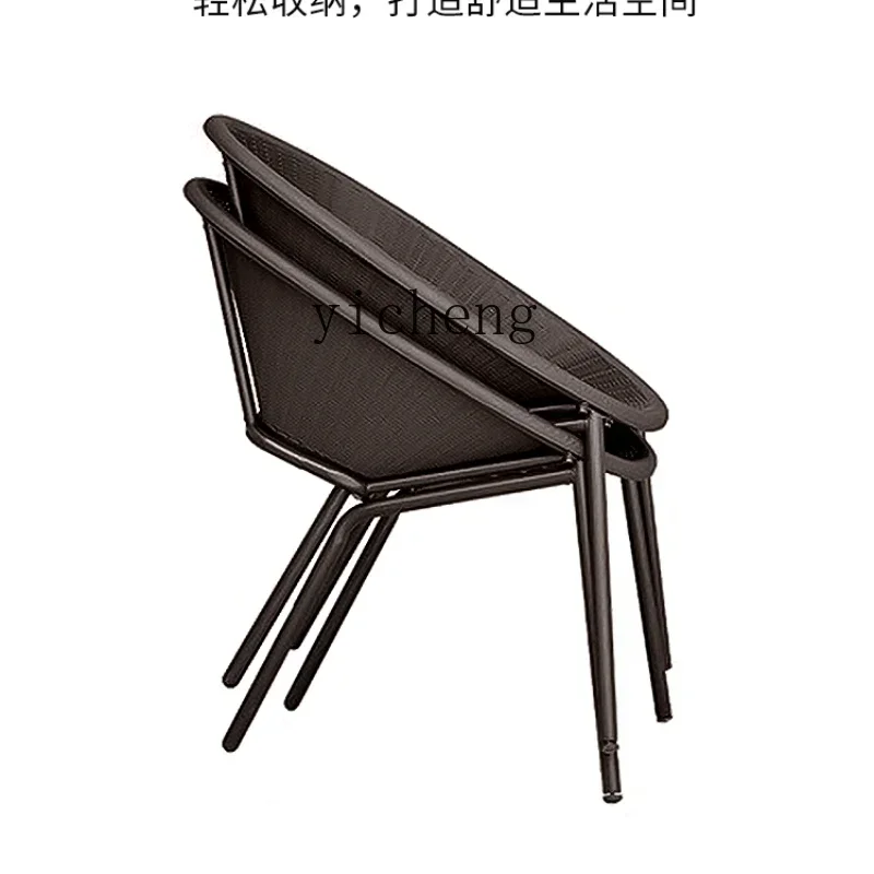 ZZXL purple leaf balcony leisure table and chairs three-piece small apartment mini coffee table one table and two chairs
