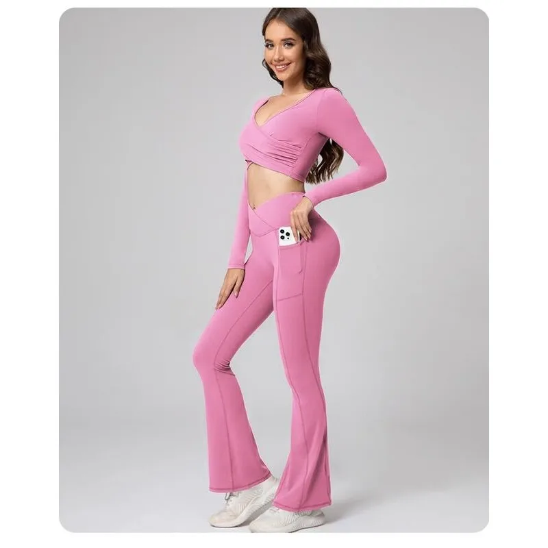 

High Waist Flared Leggings Women's Fashion Summer Pants High Waist Bell Bottom Trousers Cross-Border No Brand Registered Trad...