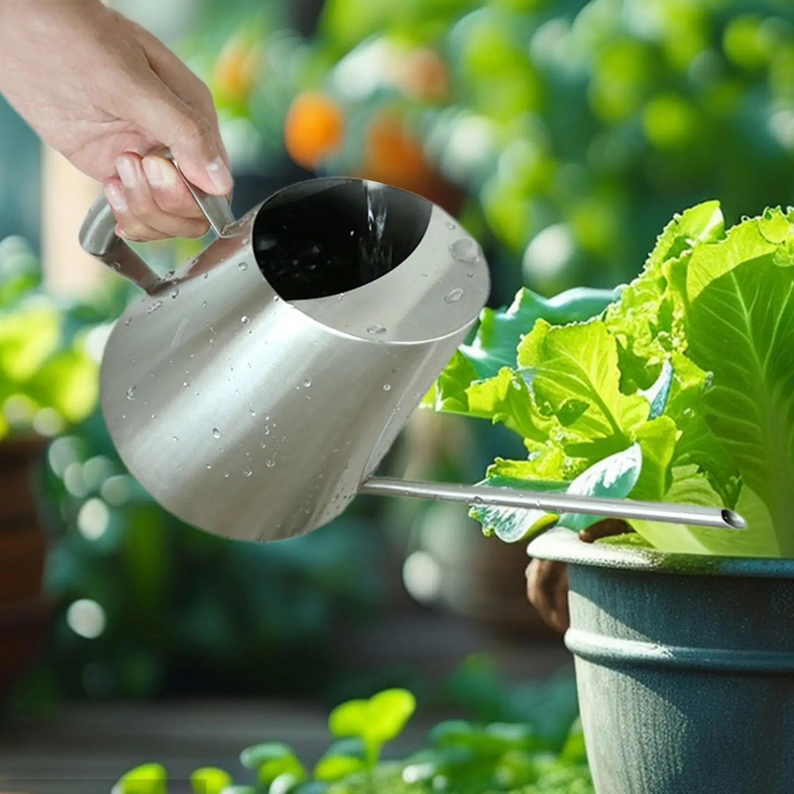 

Garden Watering Can Long Spout Large Capacity Lightweight Ergonomic Handle Fine