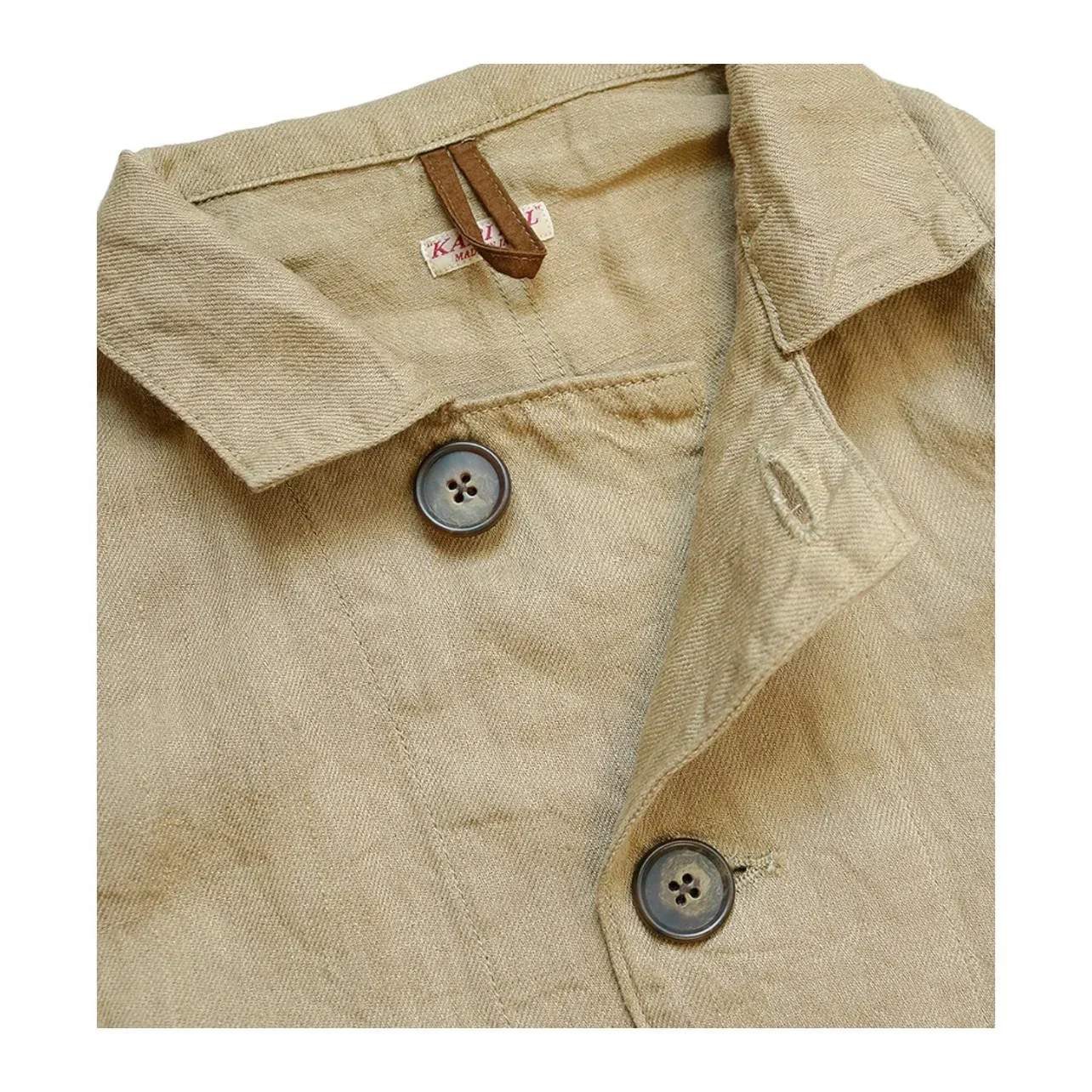 23AW KAPITAL Hirata and Hongri Casual Linen Color Matching Lapel Loose Jacket Shirt with Long Sleeves for Men New