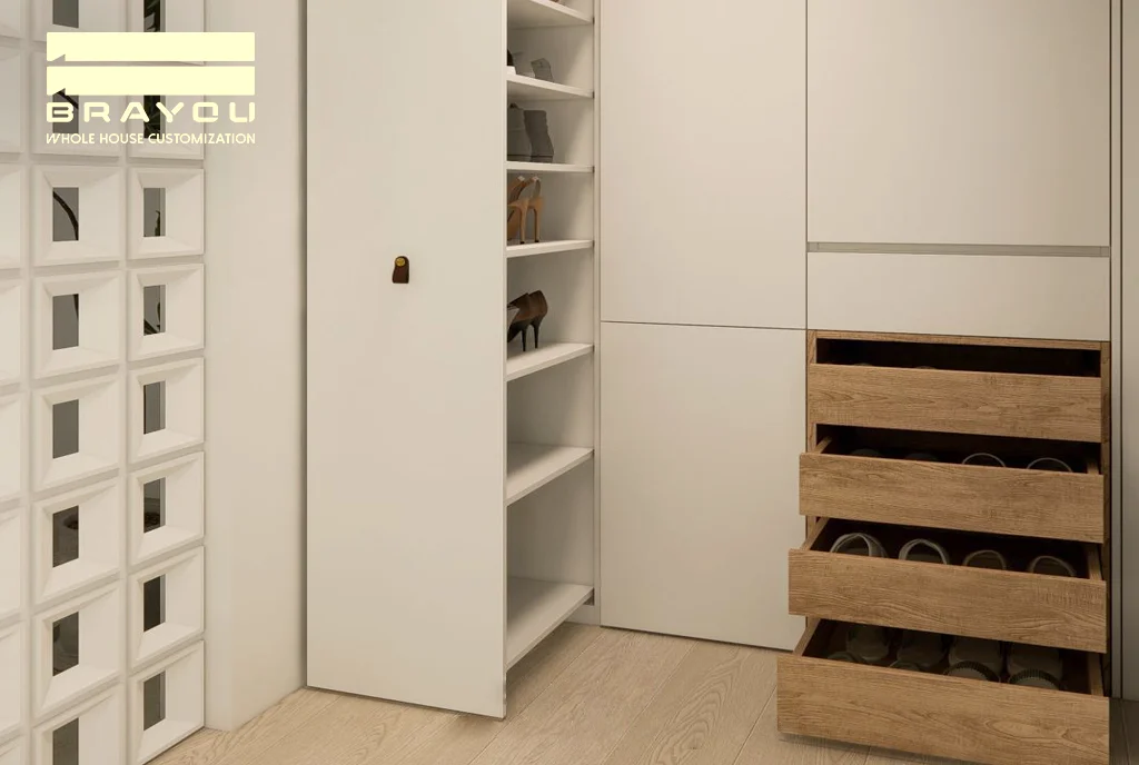 Multifunctional Pull Out Wood Shoe Racks Cabinet Hanger Storage Organizer Custom Size Wholesale Free Design MOQ1