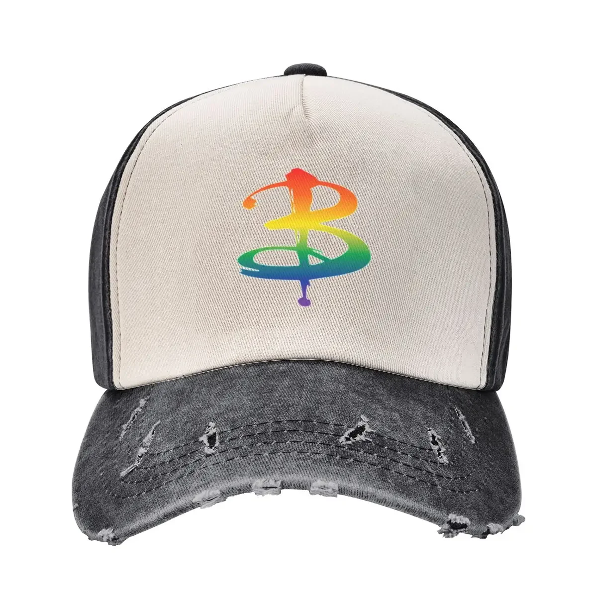 

Rainbow Pride B Logo - Buffy Baseball Cap Hat Beach Big Size Hat sun hat Hats Man Women's