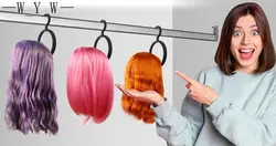 1Pcs Wholesale Hanging Wig Stand For Wigs Display Styling Portable Wig Hanger Hair Dryer Durable Wig Hanging Stand Display Tool