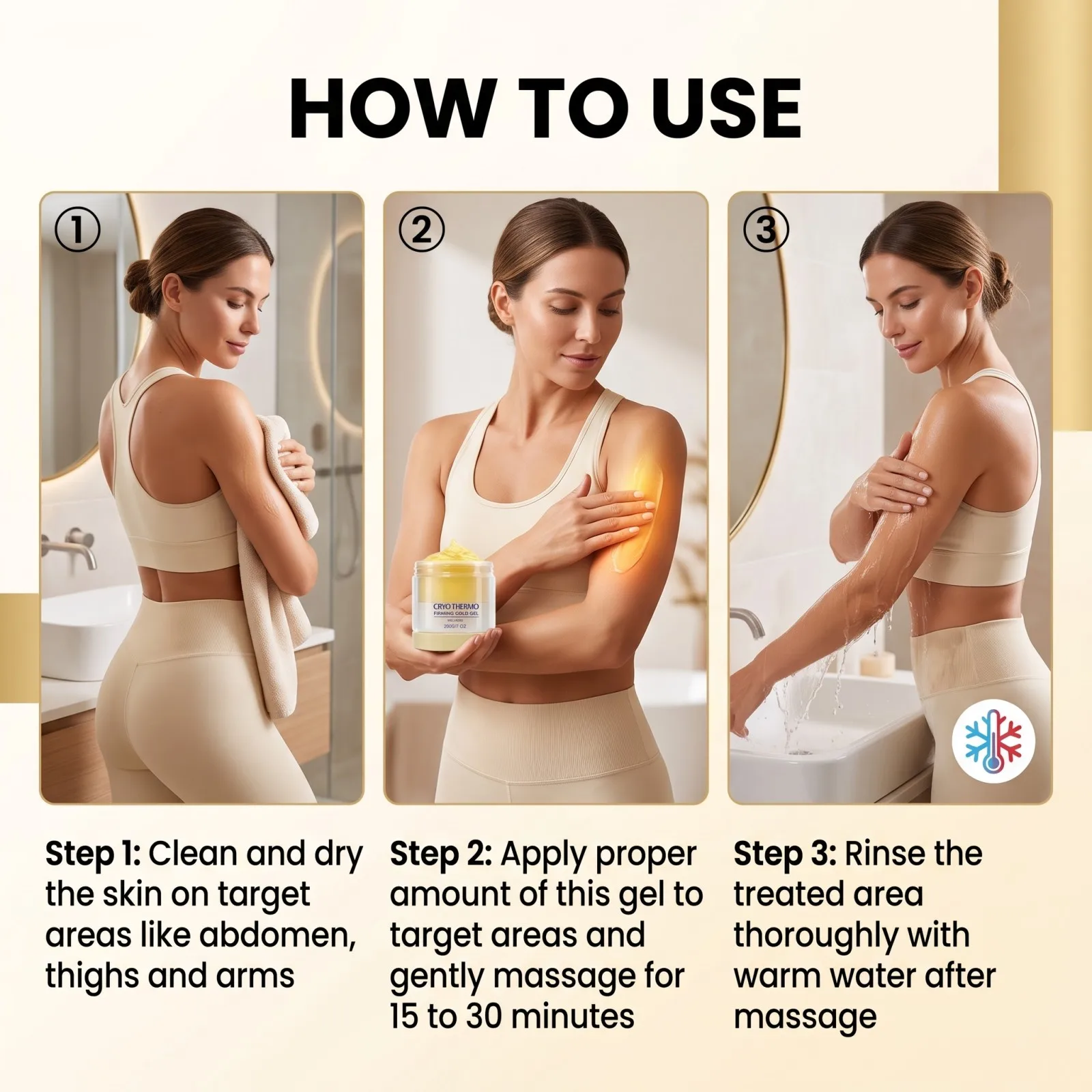 Cryo Thermo Straffendes Gold-Massagegel Hautstraffendes Lifting- und Feuchtigkeitsgel mit Aloe Vera Nano Golden Körperpflege Entgiftungsgel 200g – Detail 9