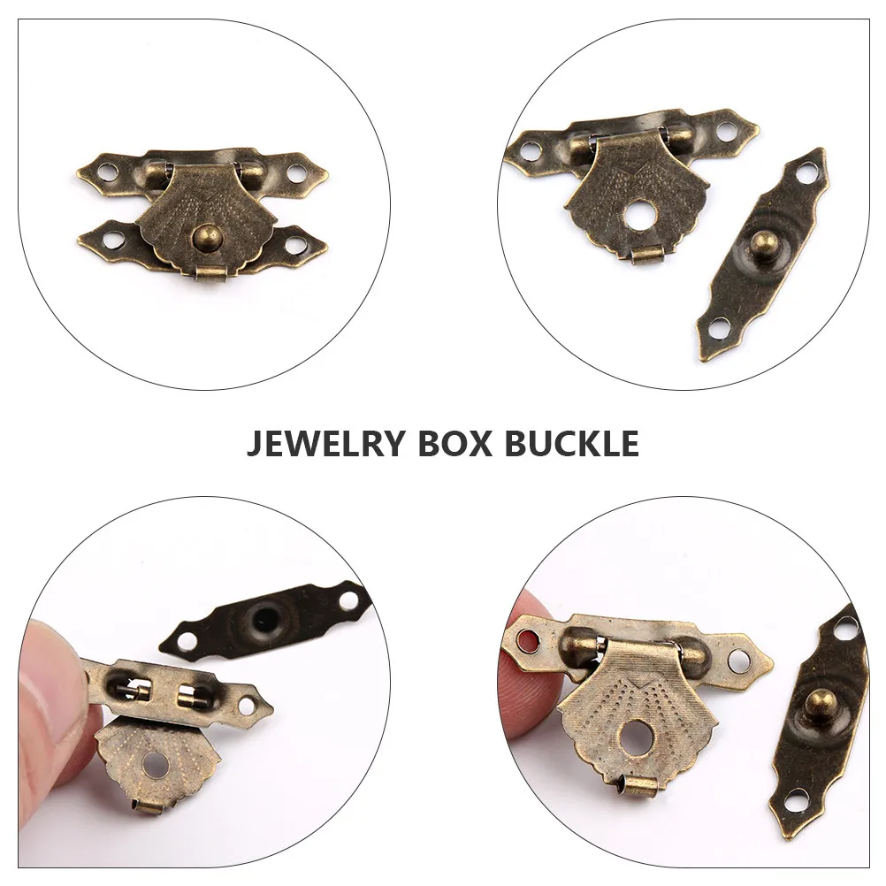 25 Sets Vintage Jewelry Box Buckle Locks Metal Latches for Wooden Gift Cases Necklace Earring Storage