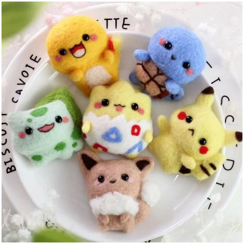 

Pokemon Handmade DIY Wool Felt Poke Brooch Badge Children's Educational Toys Clothing Bags Accessories Decorative Cartoon Gifts