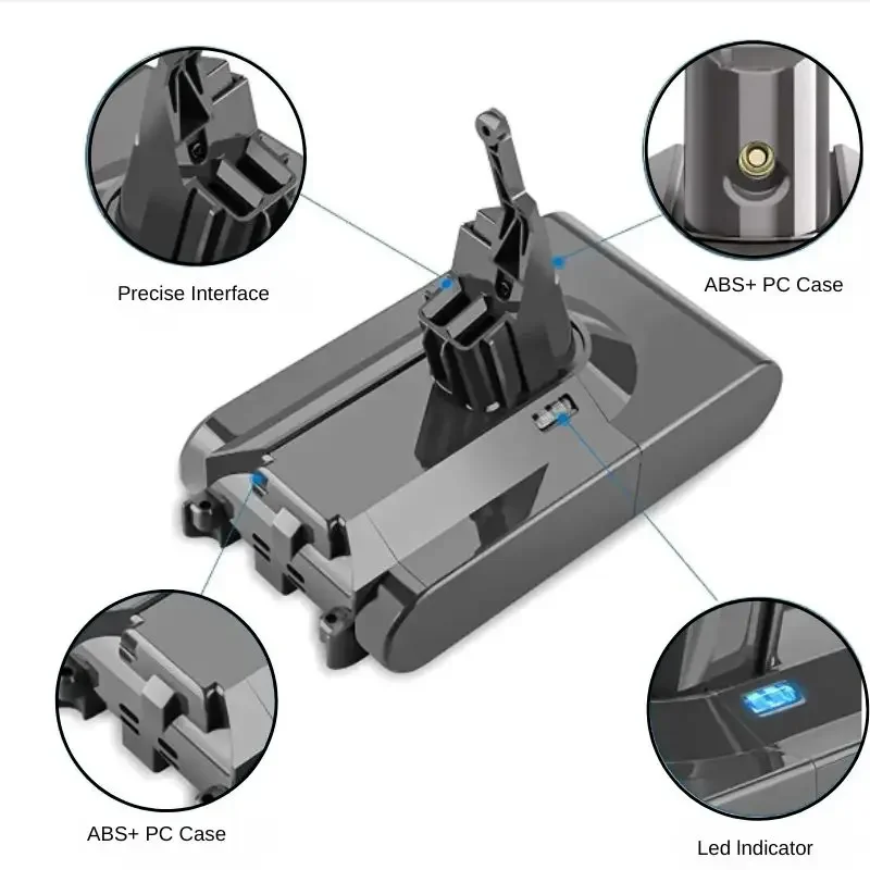 aoae 21.6V For Dyson V8 Battery 12800mAh Absolute V8 Animal Li-ion SV10 Vacuum Cleaner series Rechargeable batteries