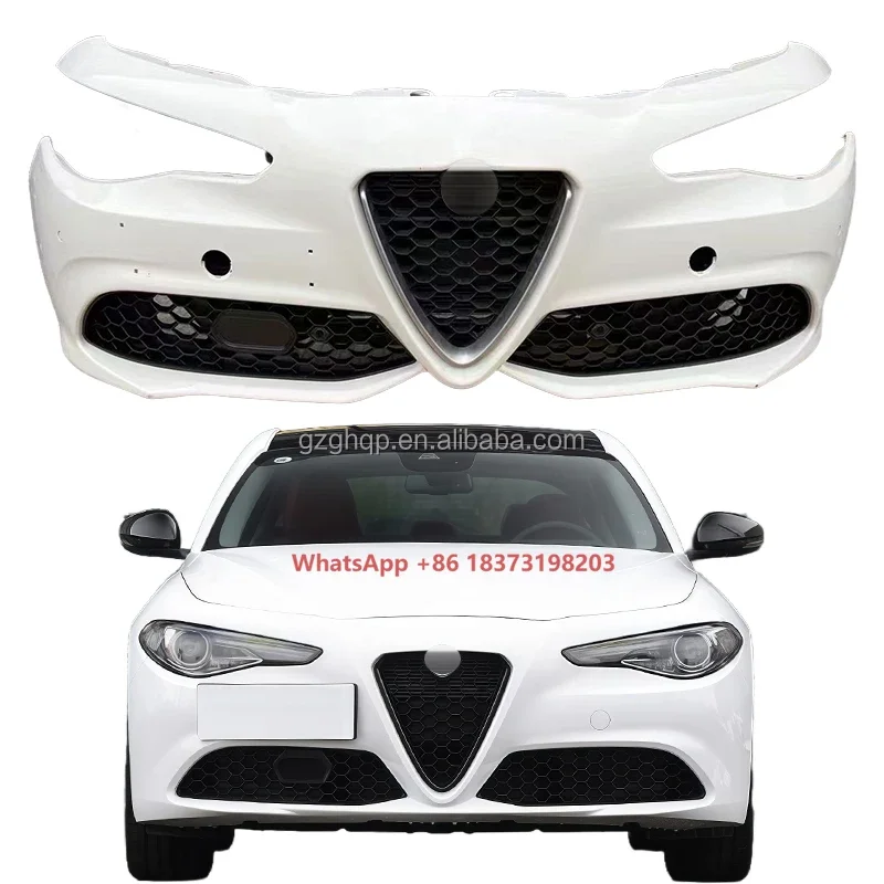 

High Quality Original Car Bumper Body Kit with Radiator Fan for Alfa Romeo Gialia White Front Bumper Grille Assembly 2017-2022