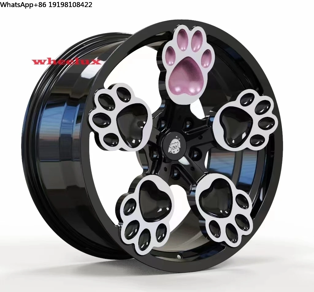 

Teddy Bear Silver pink Black Color Cute 18 19 Inch Aluminium Car Alloy Wheels Rims Alloy Rims Wheels for Car Rims