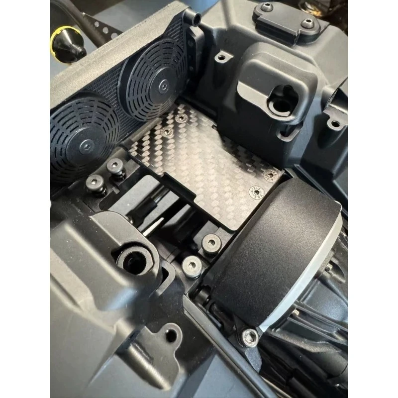 For Vanquish VS4-10 Phoenix AXIAL SCX10 1/10 RC Rock Crawler Carbon Fiber Front Electronics Plate, No-Drill Bolt-On Upgrade Part