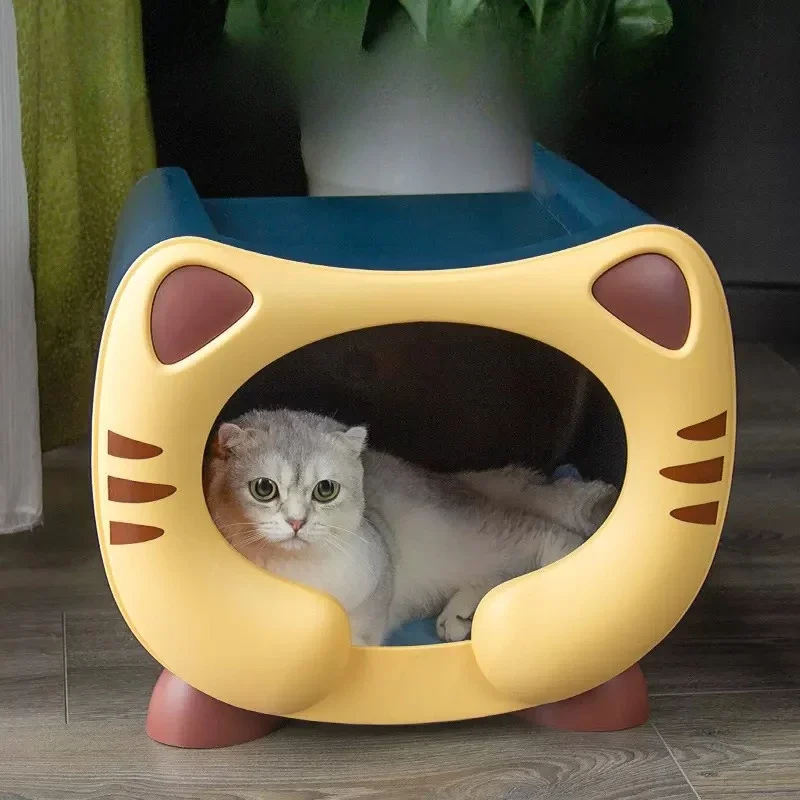 Cartoon Kitty Bedside Table Bedroom Cat Nest Bedside Table Toy Storage Locker Night Table Living Room Pet Accompany House Gifts