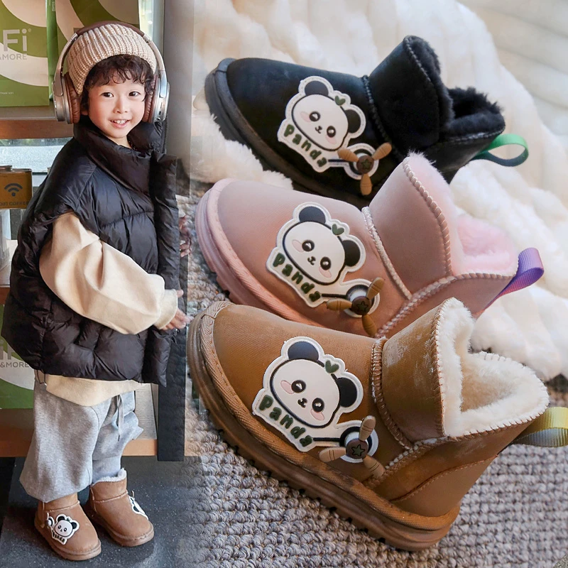 

Хлопковые тапочки для мальчиков и девочек, зимние флисовые теплые тапочки на ощупь, нескользящие домашние детские плюшевые хлопковые тапочки